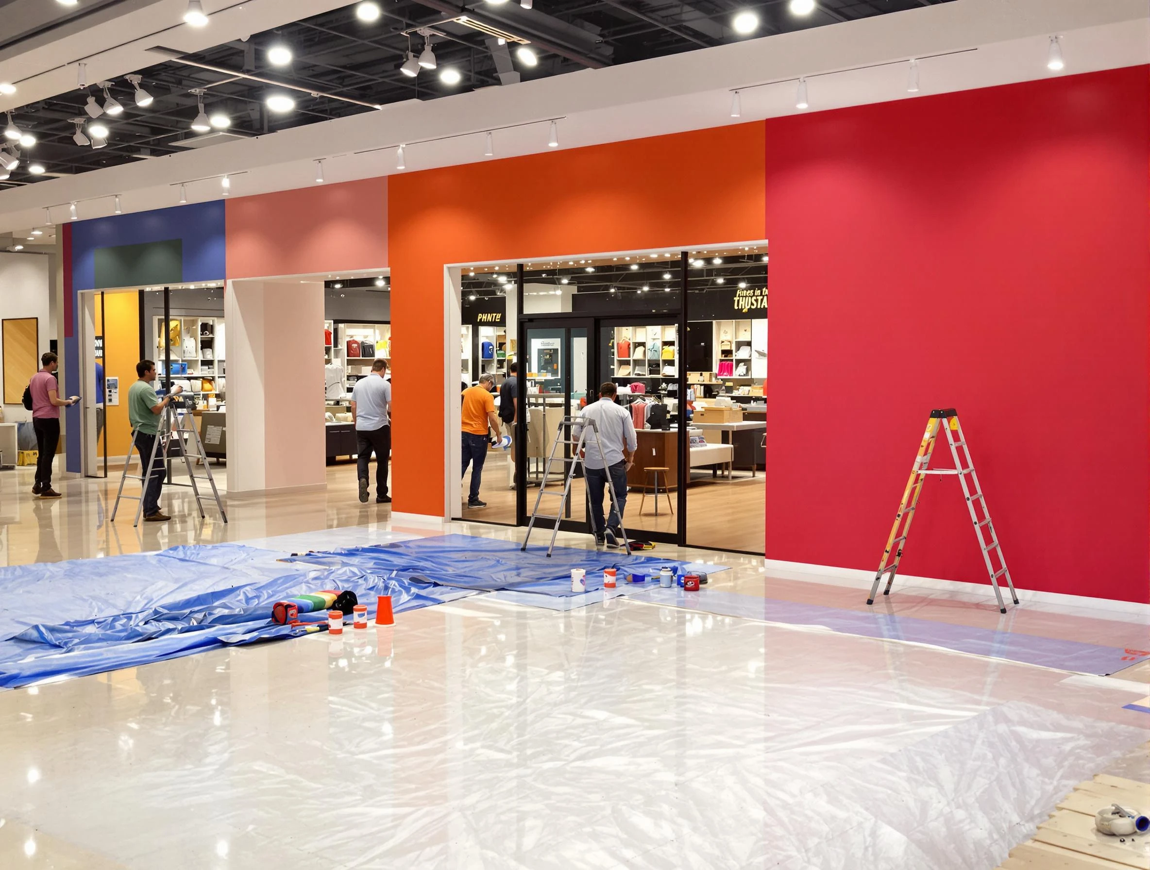 Lyndhurst House Painters painting a commercial interior in Lyndhurst, OH